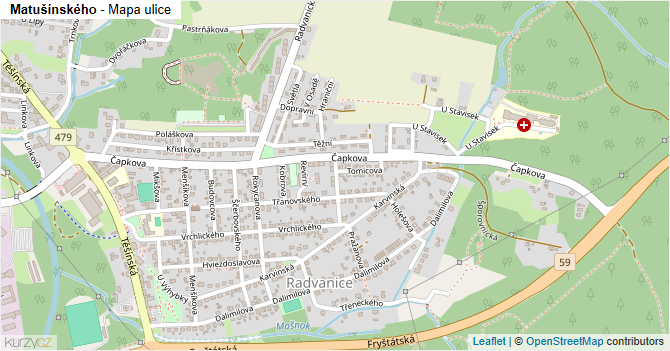 Matušínského - mapa ulice