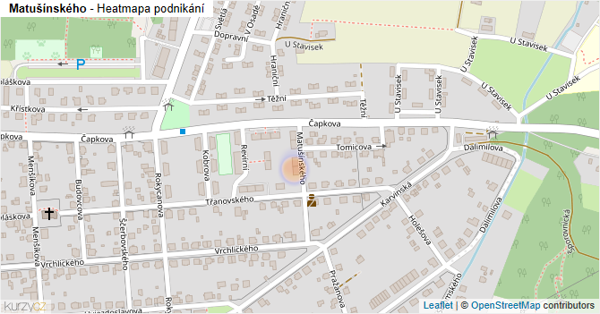 Matušínského - mapa podnikání