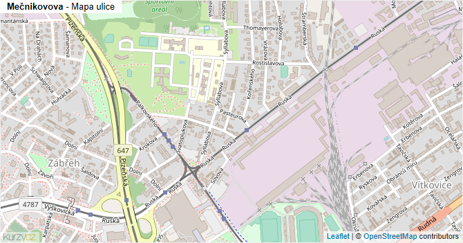 Mečnikovova - mapa ulice