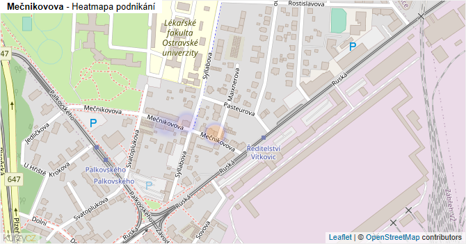 Mečnikovova - mapa podnikání