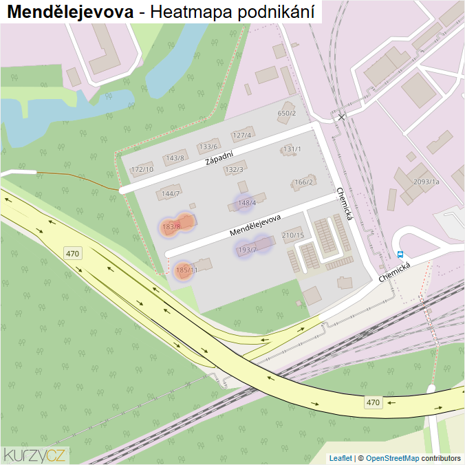 Mapa Mendělejevova - Firmy v ulici.