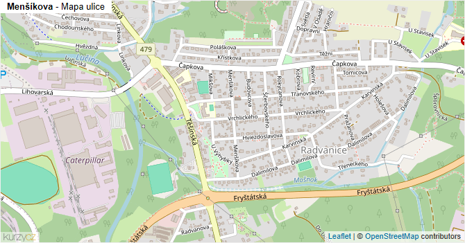Menšíkova - mapa ulice