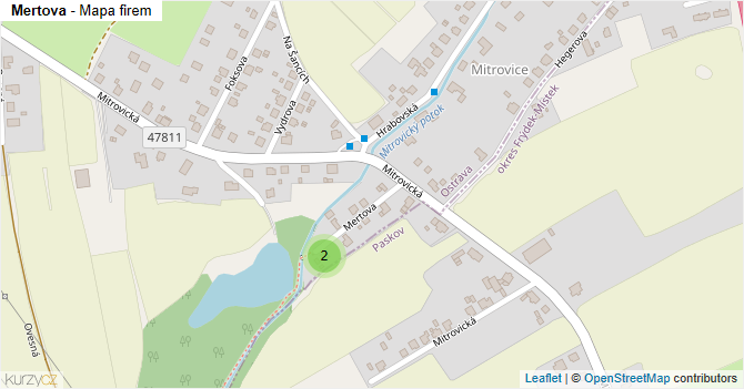 Mertova - mapa firem