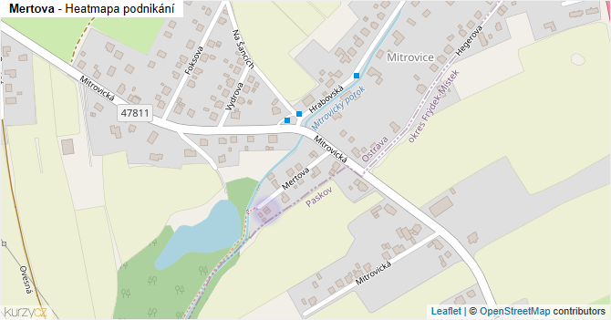 Mertova - mapa podnikání