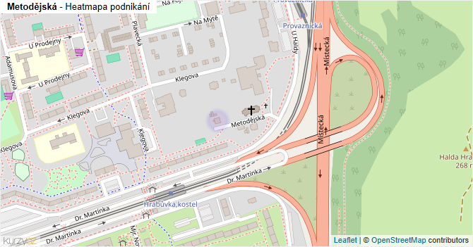 Metodějská - mapa podnikání