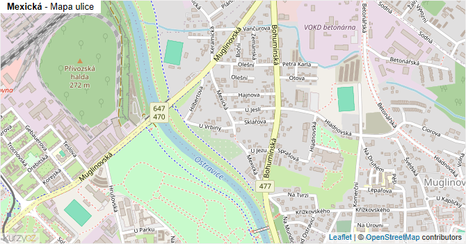 Mexická - mapa ulice