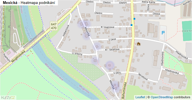 Mexická - mapa podnikání