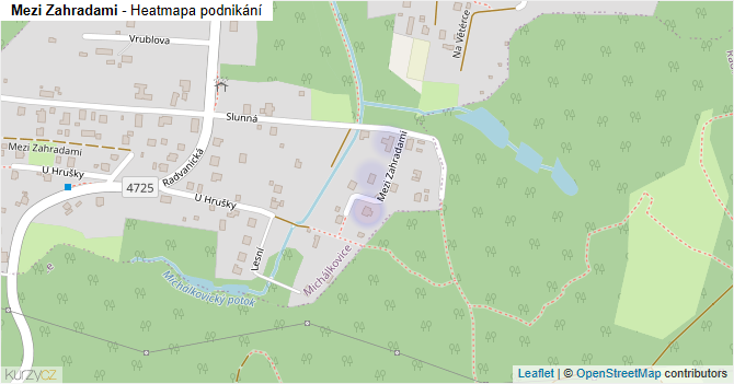Mezi Zahradami - mapa podnikání