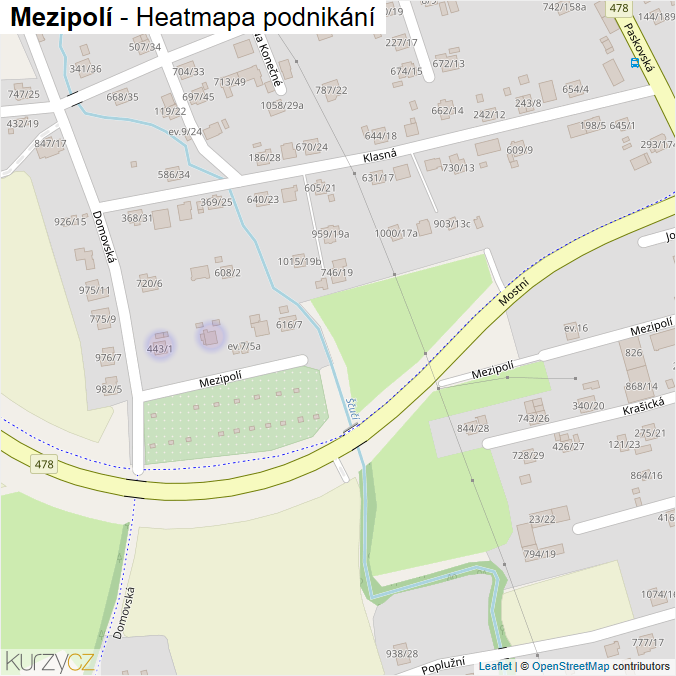 Mapa Mezipolí - Firmy v ulici.
