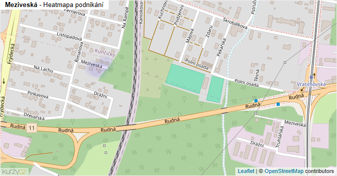 Meziveská - mapa podnikání