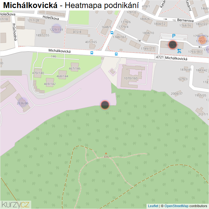 Mapa Michálkovická - Firmy v ulici.