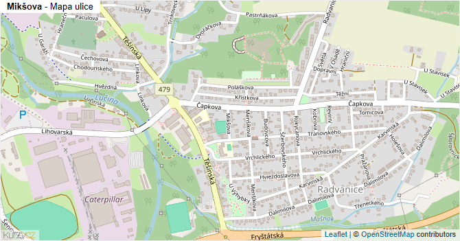 Mikšova - mapa ulice
