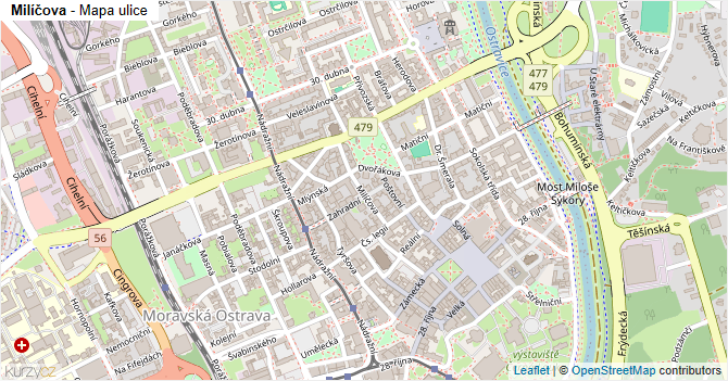 Milíčova - mapa ulice
