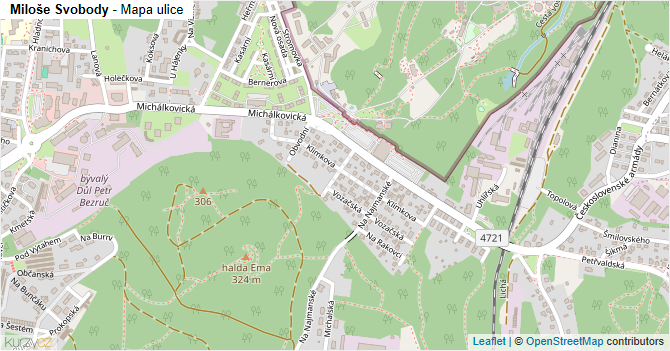 Miloše Svobody - mapa ulice