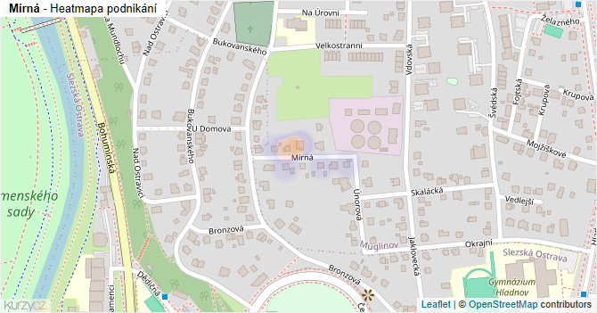 Mírná - mapa podnikání