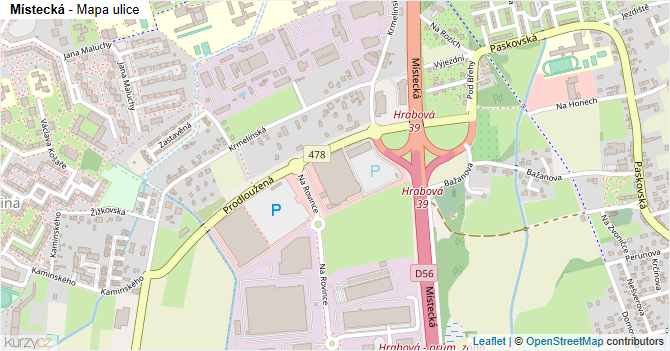 Místecká - mapa ulice