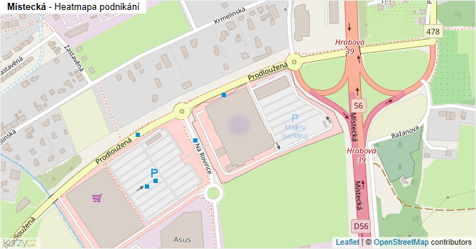 Místecká - mapa podnikání