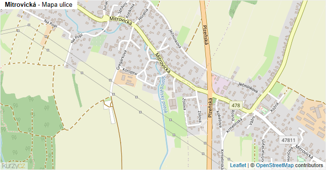 Mitrovická - mapa ulice