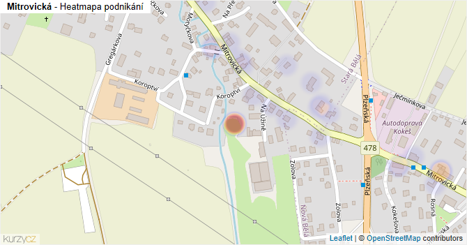 Mitrovická - mapa podnikání