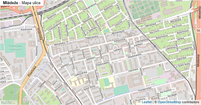 Mládeže - mapa ulice