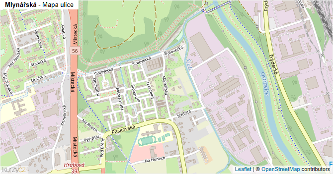 Mlynářská - mapa ulice