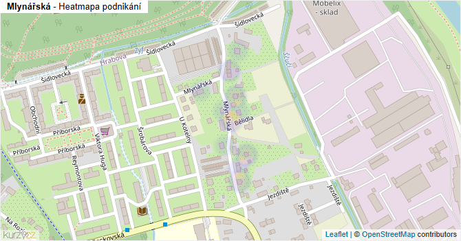 Mlynářská - mapa podnikání
