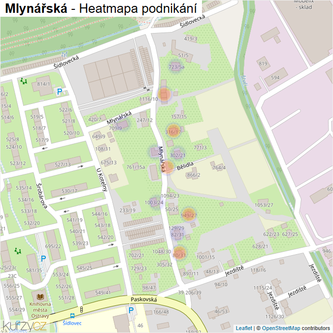 Mapa Mlynářská - Firmy v ulici.