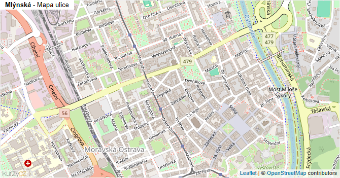 Mlýnská - mapa ulice