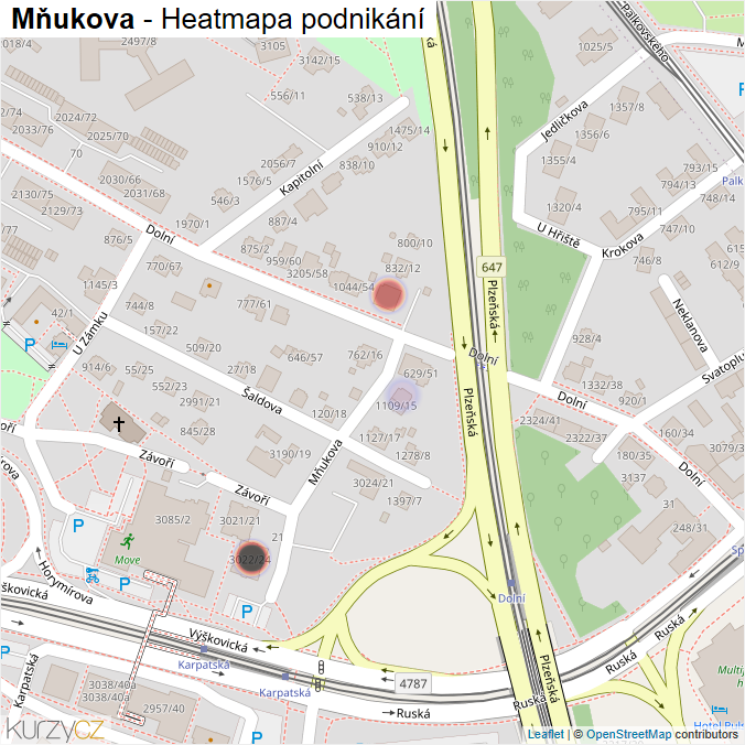 Mapa Mňukova - Firmy v ulici.