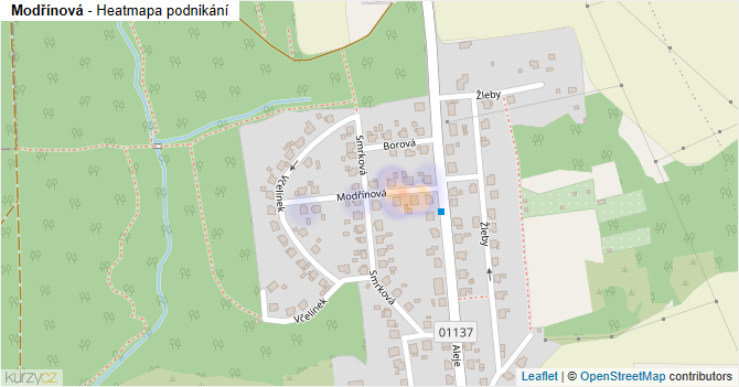 Modřínová - mapa podnikání