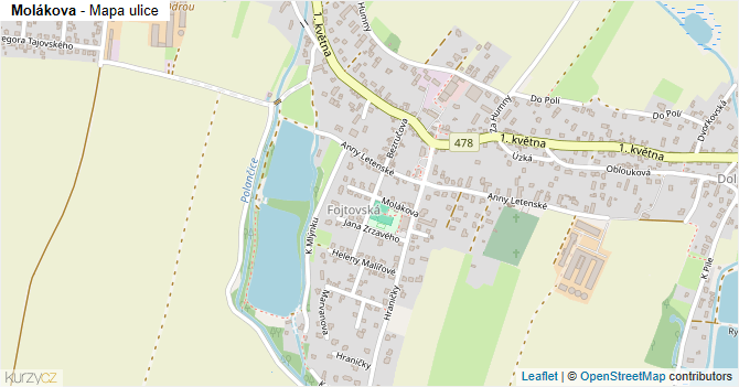 Molákova - mapa ulice