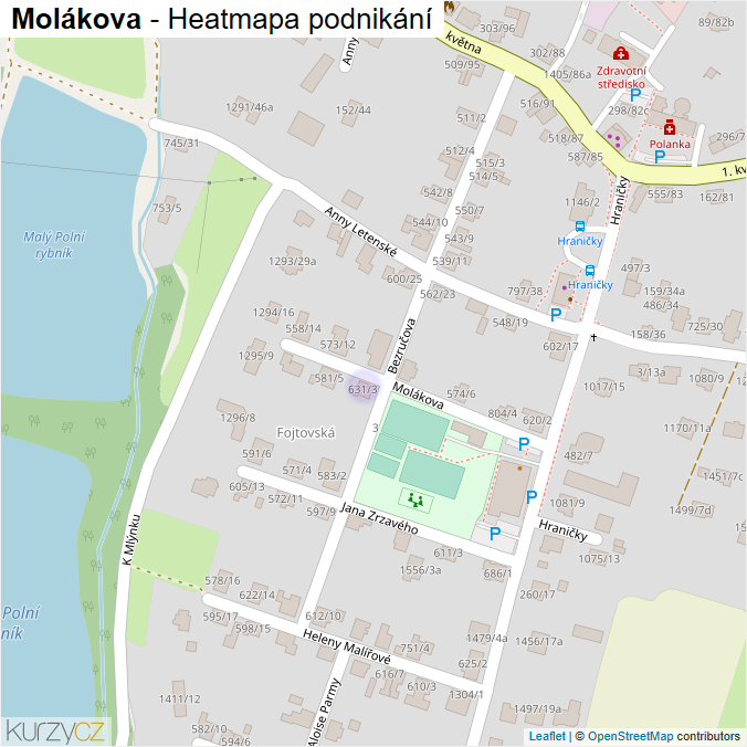 Mapa Molákova - Firmy v ulici.