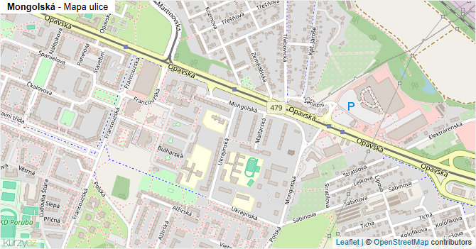 Mongolská - mapa ulice