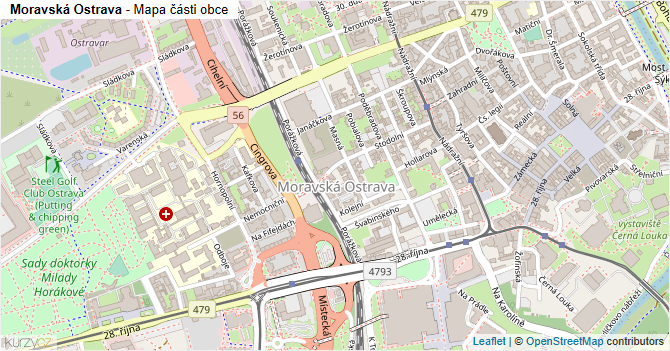 Moravská Ostrava - mapa části obce