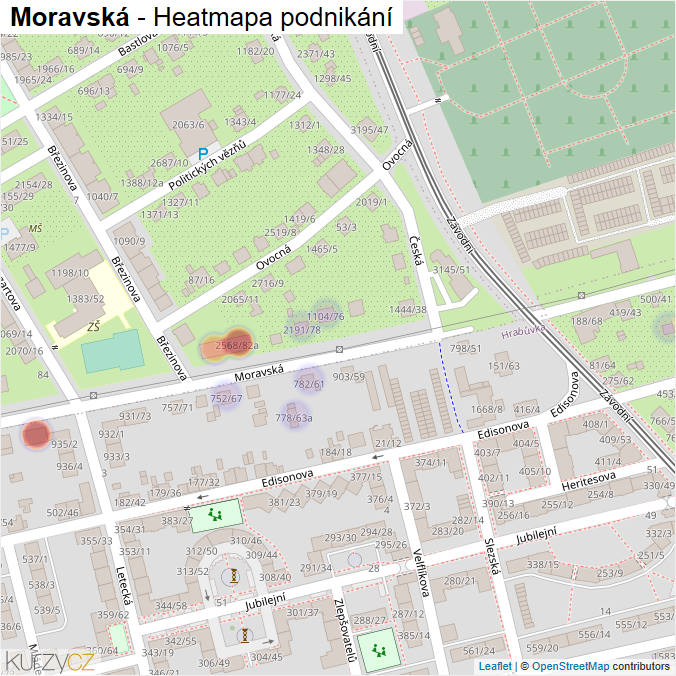 Mapa Moravská - Firmy v ulici.