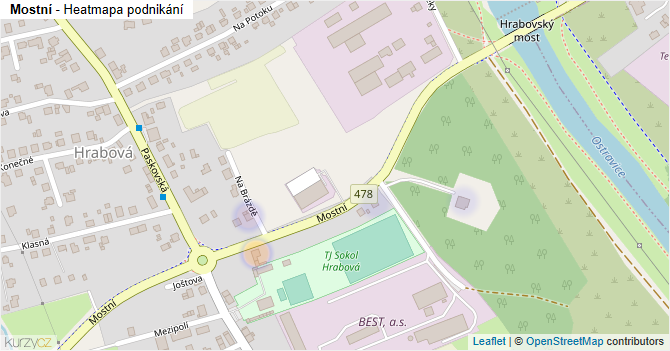 Mostní - mapa podnikání