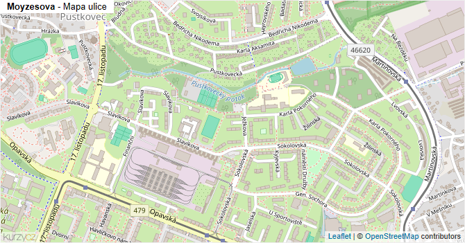 Moyzesova - mapa ulice