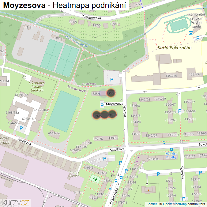 Mapa Moyzesova - Firmy v ulici.