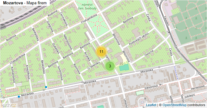 Mozartova - mapa firem