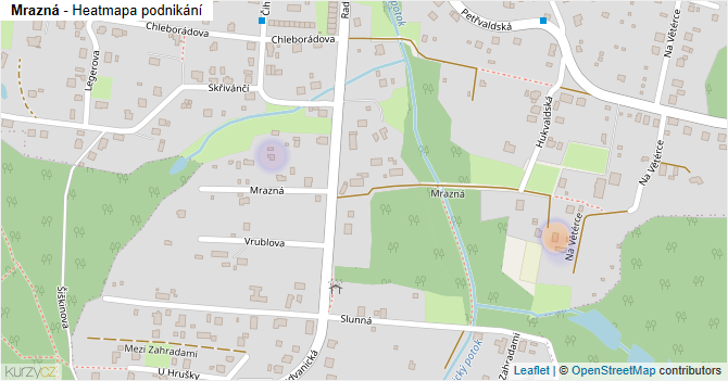 Mrazná - mapa podnikání