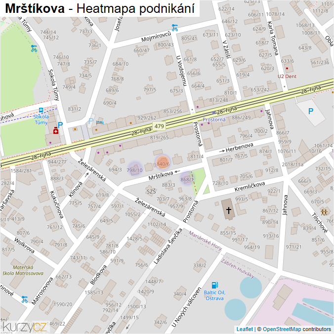 Mapa Mrštíkova - Firmy v ulici.