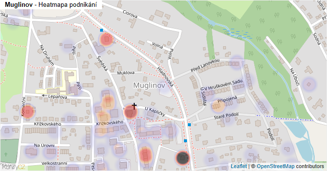 Muglinov - mapa podnikání