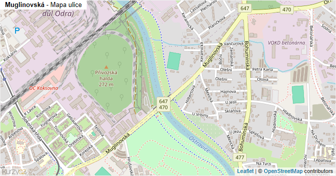 Muglinovská - mapa ulice