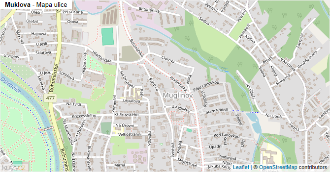 Muklova - mapa ulice