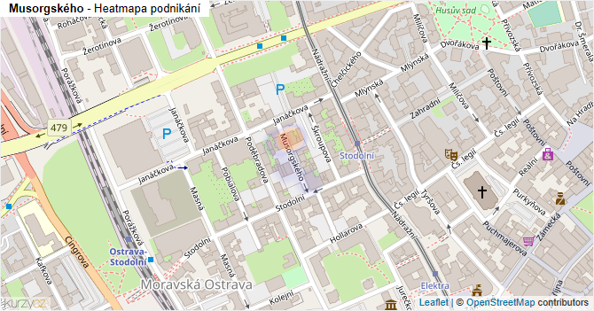 Musorgského - mapa podnikání