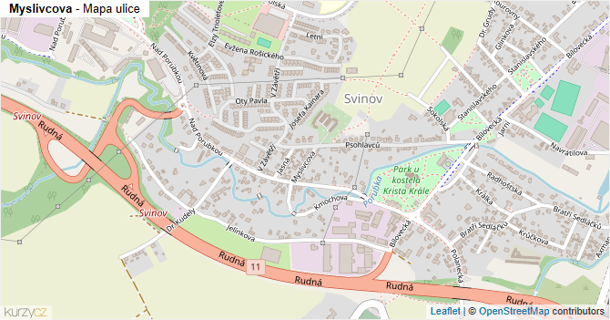 Myslivcova - mapa ulice