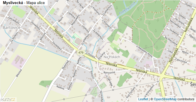 Myslivecká - mapa ulice