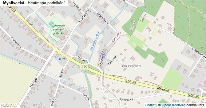 Myslivecká - mapa podnikání