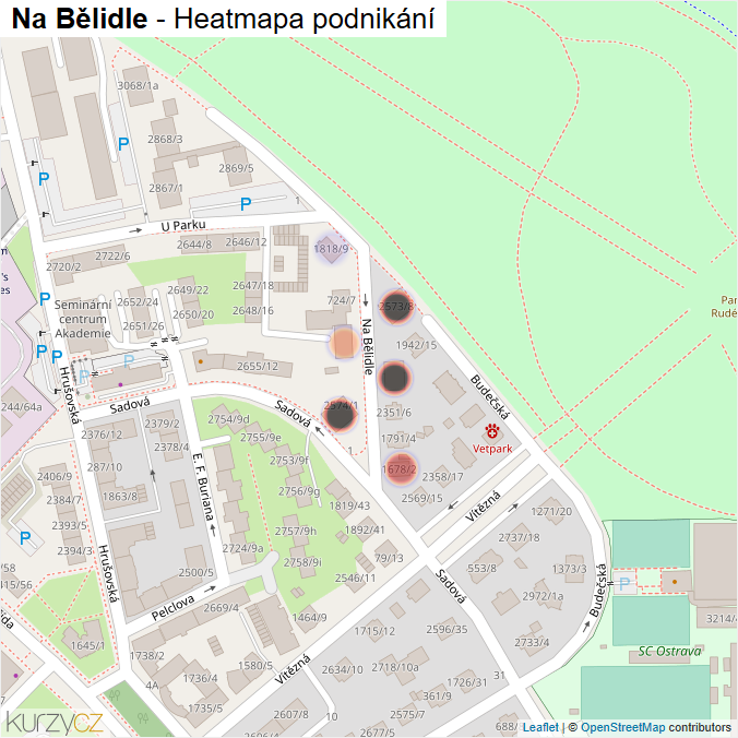 Mapa Na Bělidle - Firmy v ulici.