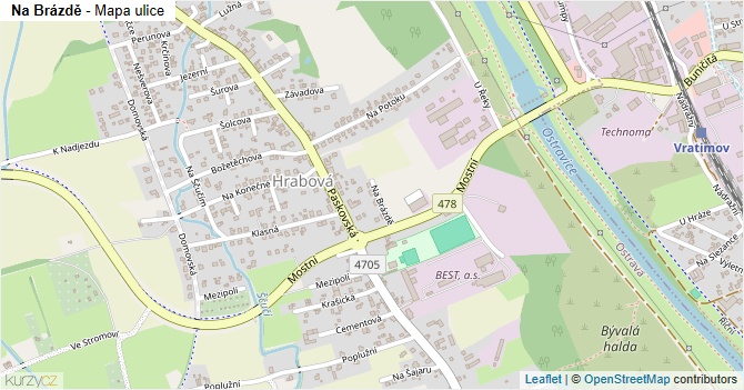 Na Brázdě - mapa ulice